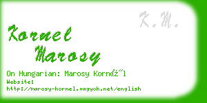 kornel marosy business card